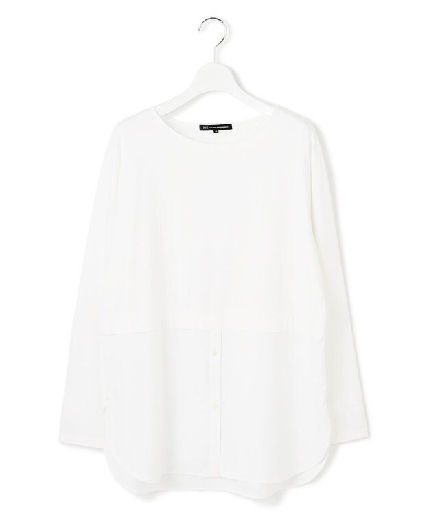 23区 L 【GLOW10月号掲載/洗える】ナチュラルコットンベアコンビ カットソー ホワイト系