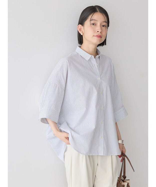 AMERICAN HOLIC ＵＶカットバックドレープシャツ Stripe