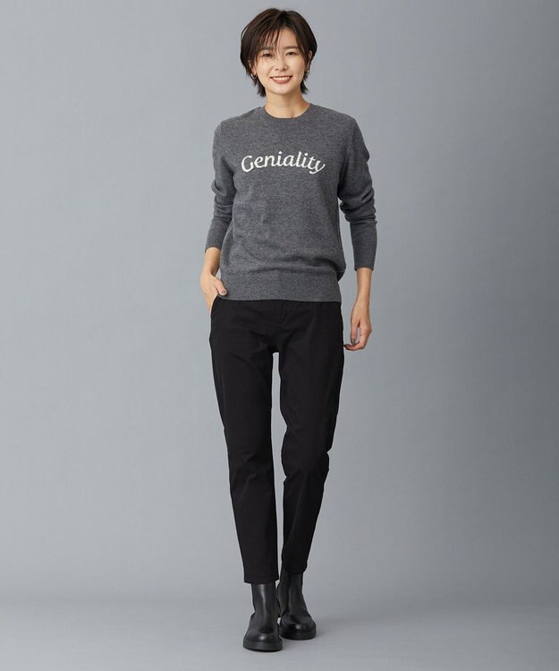 J.PRESS LADIES 【洗える】CASHMERE BLEND ロゴ ニット グレー系