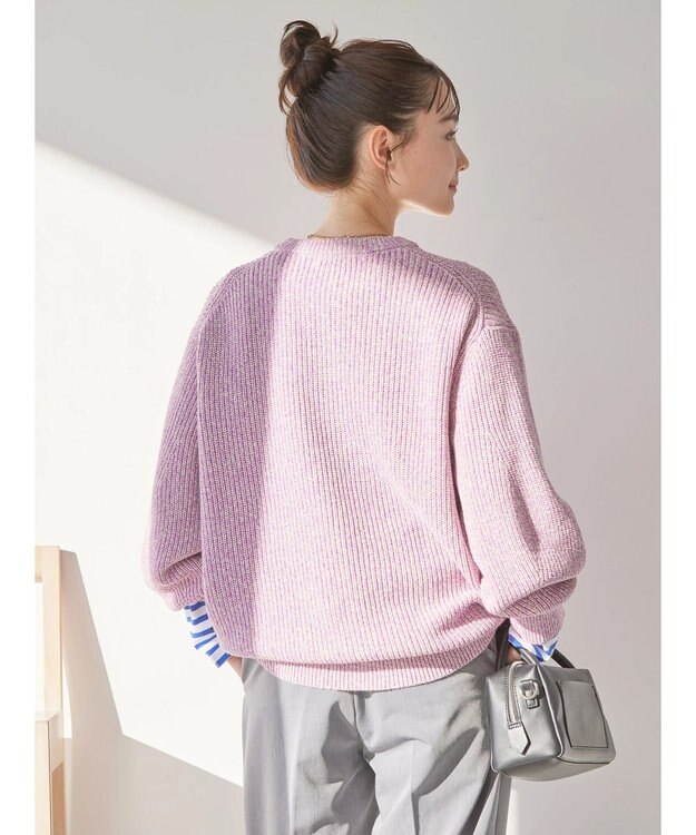 AMERICAN HOLIC 片畦クルーネックニットプルオーバー Pink