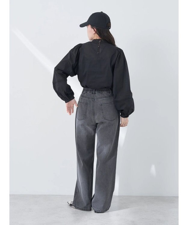 earth music&ecology タックルーズデニムパンツ Black