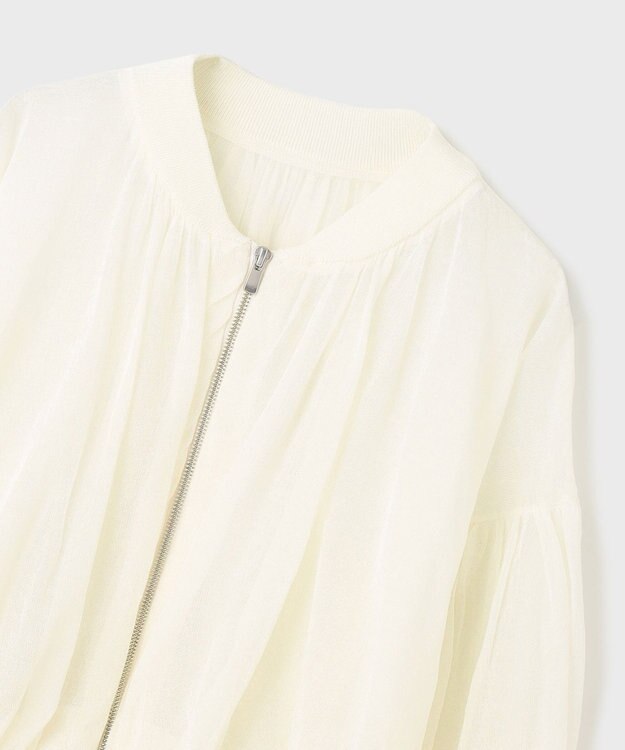 GRACE CONTINENTAL シアーニットバルーンジャケット ホワイト