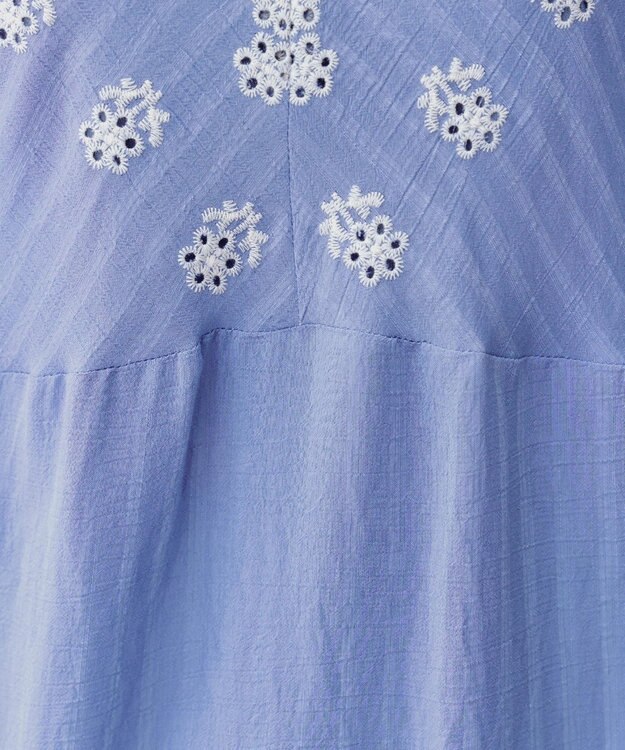 Tiaclasse 【洗える】スカラップレースチュニックブラウス サックス