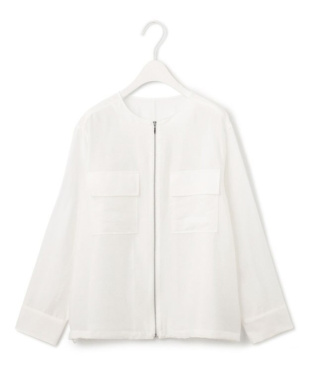 ICB リヨセルナイロンワッシャー ノーカラーブルゾン オフホワイト系