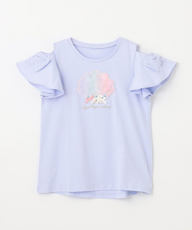 ANY KIDS 接触冷感 いろいろモチーフ Tシャツ ラベンダ―×シェル