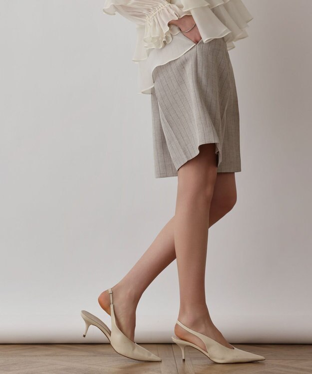 GRACE CONTINENTAL ストライプショートパンツ ベージュ