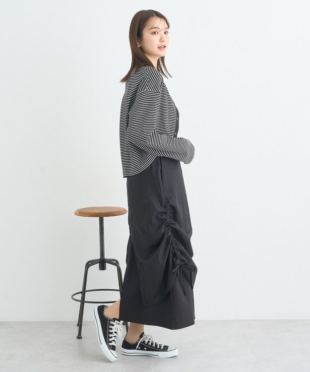 earth music&ecology ＳＥＴ２点リブアンサンブル Border Black