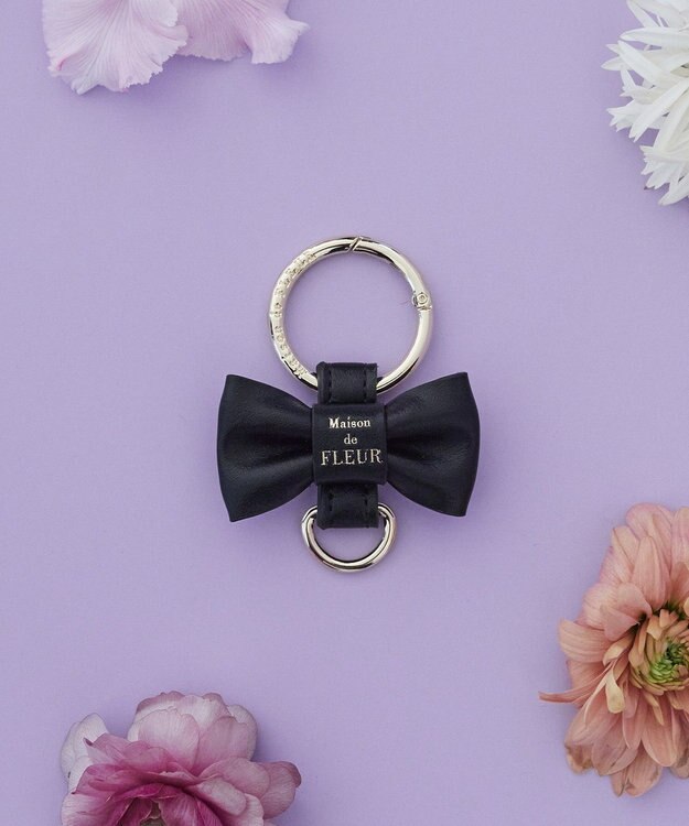 Maison de FLEUR リボンキーリング Black