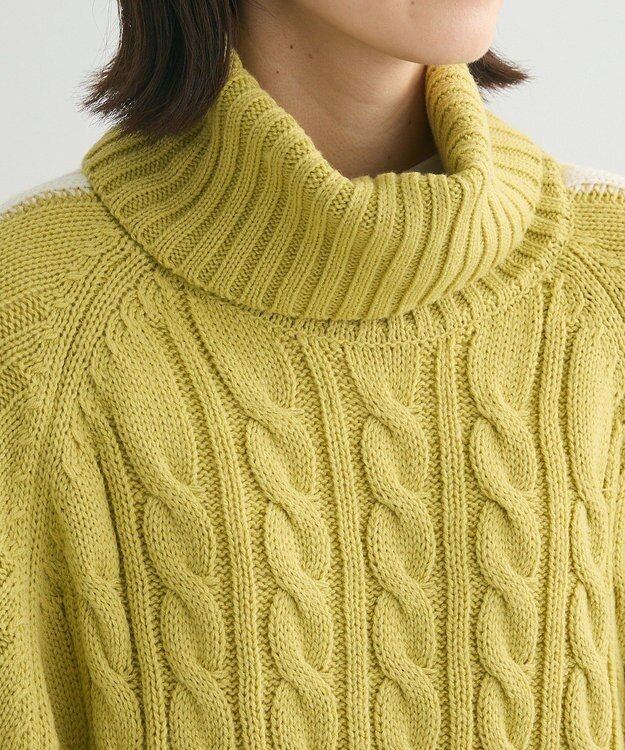 Green Parks ・ｓｗｉｎｇ　ｂｙ　ラインケーブルタートルニット Yellow