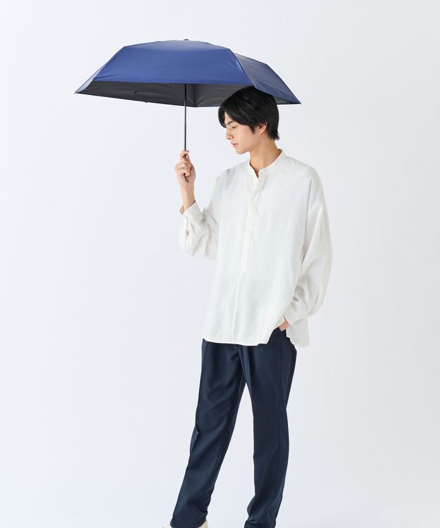 MOONBAT 【遮光100％/超軽量】マジで軽い傘 晴雨兼用 折りたたみ日傘 55cm マジカルテックプロテクション ディープブルー