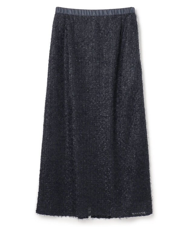 UNFILO L エアリーヤーン Iラインスカート ネイビー