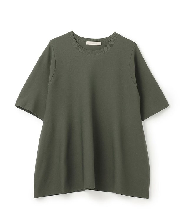 UNFILO ハーフスリーブ ペプラムニット カーキ