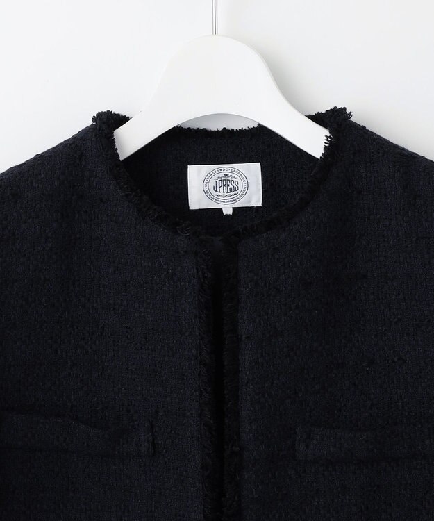 J.PRESS LADIES スラブヤーン ツイード ジャケット ネイビー系