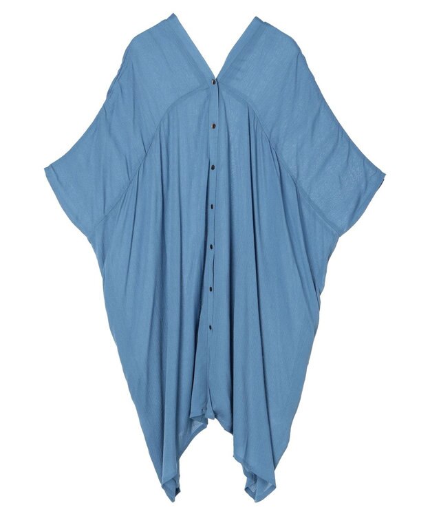 earth music&ecology レーヨンビッグシャツチュニック Sax