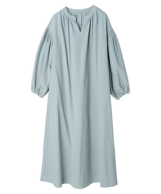 Green Parks ａ．袖ギャザーボリュームワンピース Sax