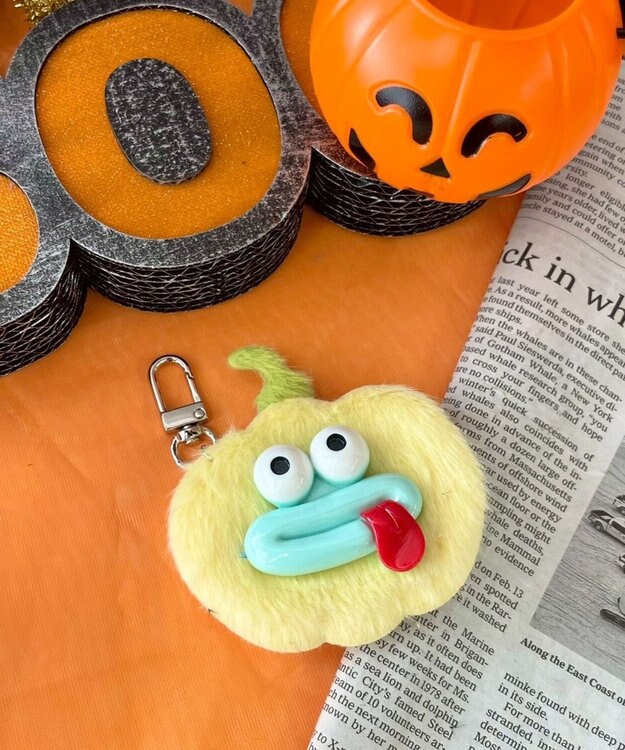 WEGO ミニぺろりんパンプキンモンスターぬいぐるみキーホルダー イエロー