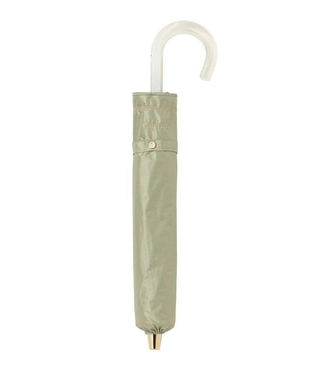 MOONBAT 【 遮光率100％/遮熱/UV】FURLA(フルラ) 晴雨兼用日傘 ジッパー刺繍 折りたたみ傘 楽折 ライトグリーン