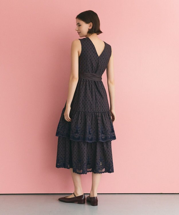 GRACE CONTINENTAL カットワークembドレス ブラウン