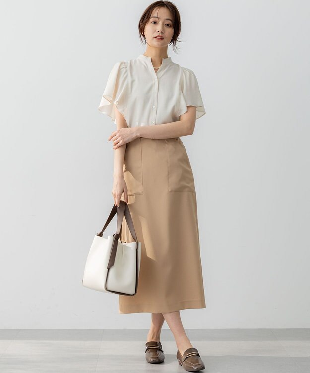 組曲 【WEB限定】オシャクロスタイト スカート ベージュ系