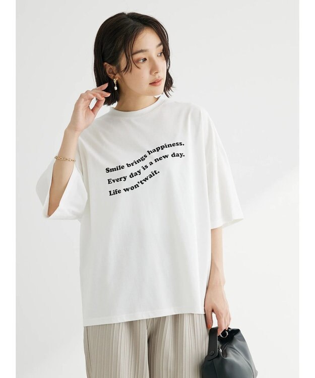 Green Parks ・Ｐｅｔｉｔ　Ｆｌｅｕｒ　ウェーブロゴｐｔＴシャツ Off White