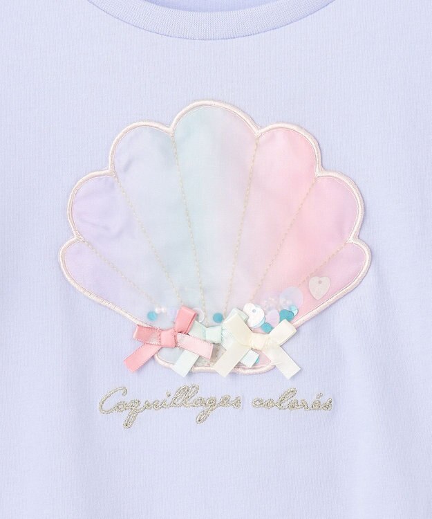 ANY KIDS 接触冷感 いろいろモチーフ Tシャツ ラベンダ―×シェル