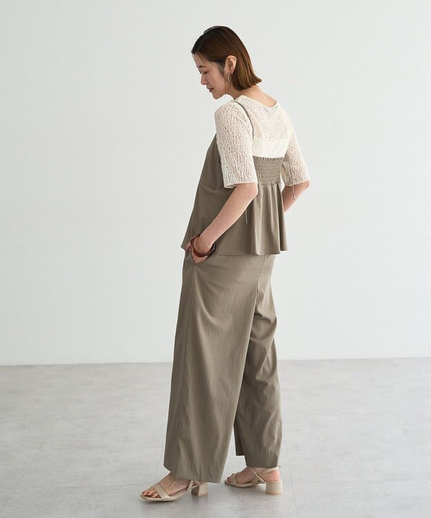 YECCA VECCA ドライタッチペプラムサロペット Dark Beige