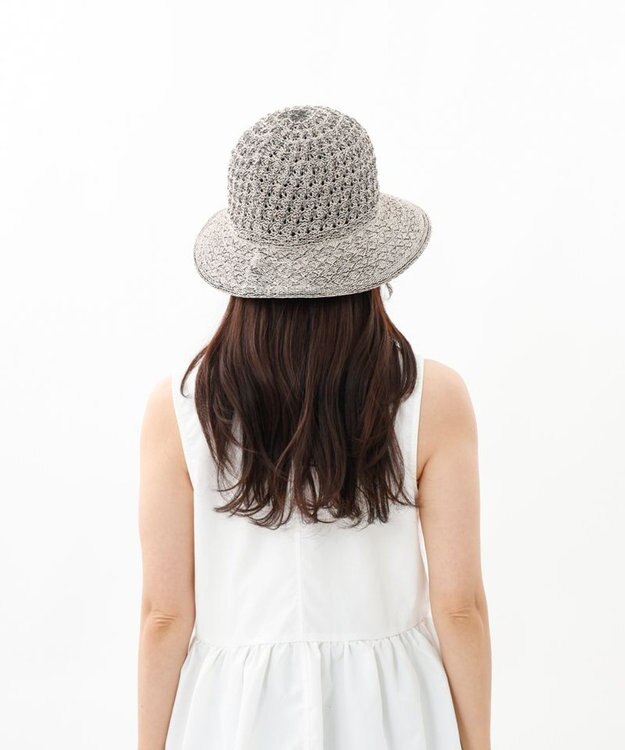 AURORA 【 LANVIN en Bleu （ランバン オン ブルー）】天然風サーモクロッシェハット オフホワイト