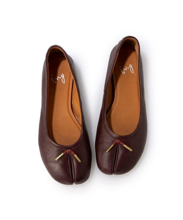 ing <ing>足袋デザインバレエシューズ ワイン