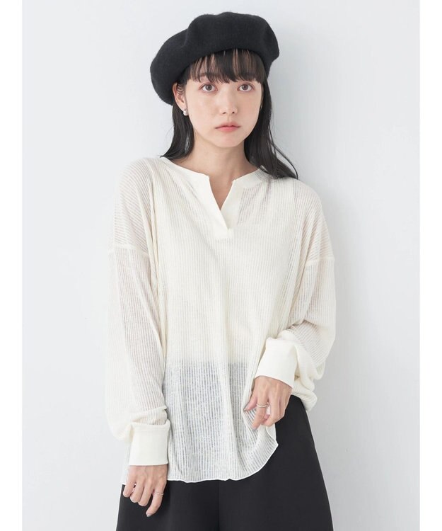 earth music&ecology シアーリブドルマンプルオーバー Off White