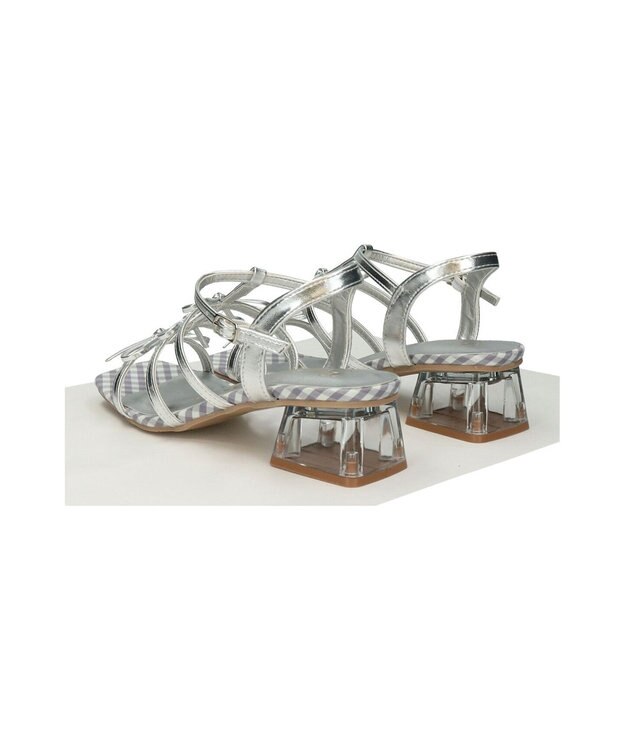 Bridget Birkin 【Bridget Birkin】ギンガムチェックリボンサンダル シルバー