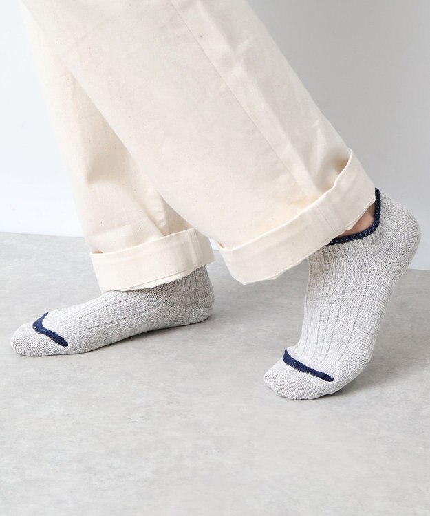 WHITE MAILS 【UNISEX】PAPER WIDE RIB ANKLE SOCKS ソックス ライトグレー