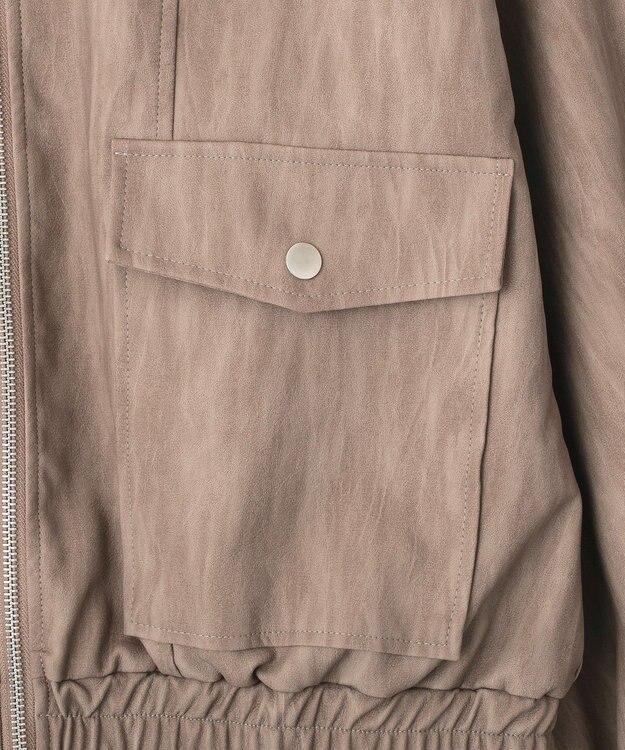 CRAFT STANDARD BOUTIQUE フェイクレザー衿ボアブルゾン Beige