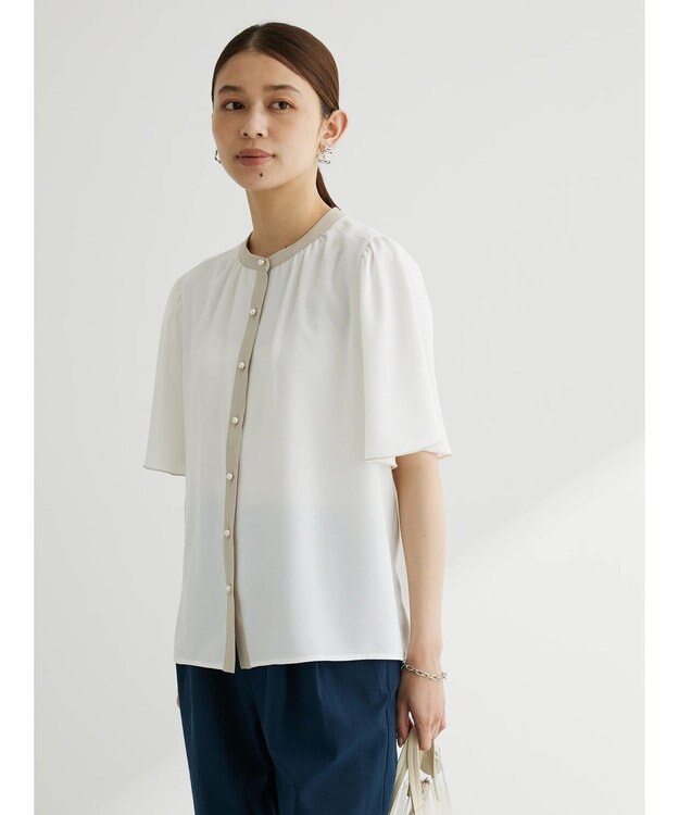 Green Parks ・ＥＬＥＮＣＡＲＥ　ＤＵＥ　バイカラーブラウス Off White