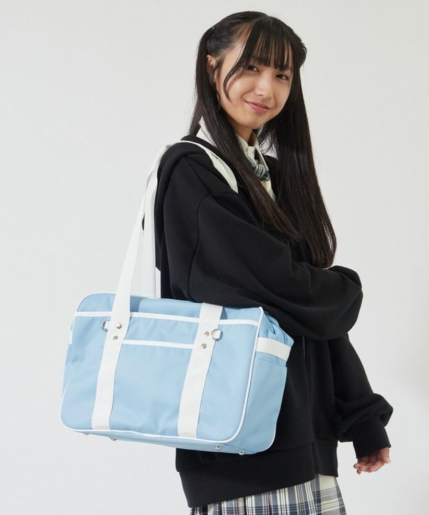 WEGO 【SCHOOLITEM】カラフルスクールバッグ サックス
