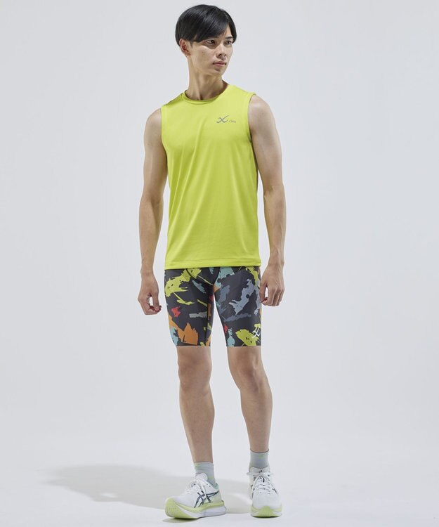 CW-X 【MEN】 CW-X トップス 【薄軽ランニングシャツ】 ノースリーブ タンクトップ Ｕネック 吸汗速乾性(本体) メンズ DLO150 /ワコール ダークブラウン