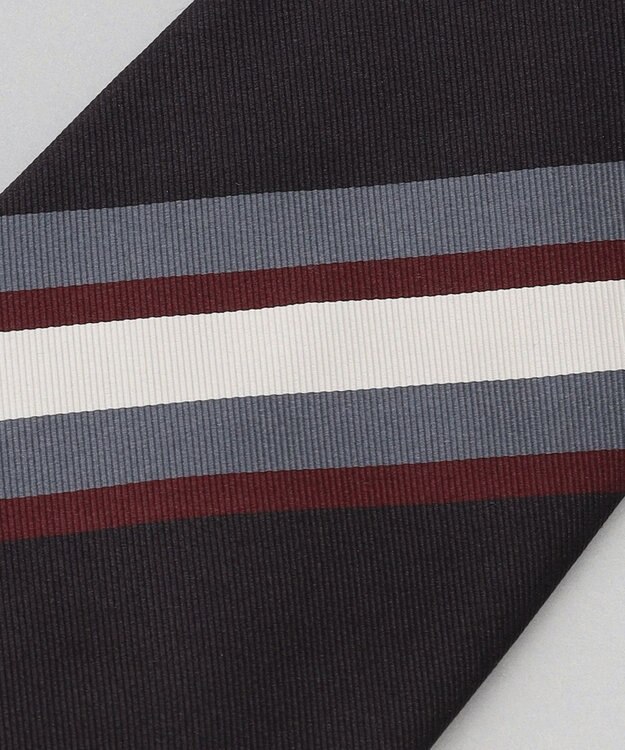 GOTAIRIKU GOTAIRIKU別注【MANTERO/マンテロ】ネクタイ_レジメンタル ブラック×グレー×ホワイト×ボルドー