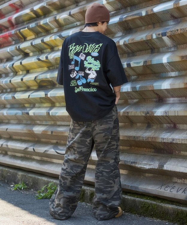 WEGO 【SMLサイズ展開】別注BENDAVISグラフィックT（SS） ブラック