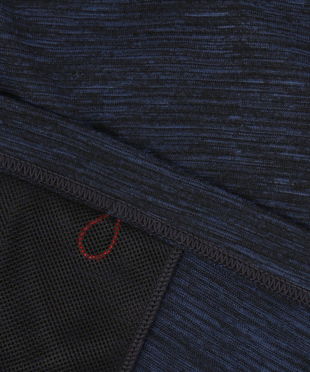 JOSEPH ABBOUD MOUNTAIN ランダムスラブリップル ポロシャツ ネイビー系