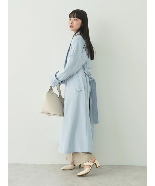 earth music&ecology 着流しロングトレンチ Sax