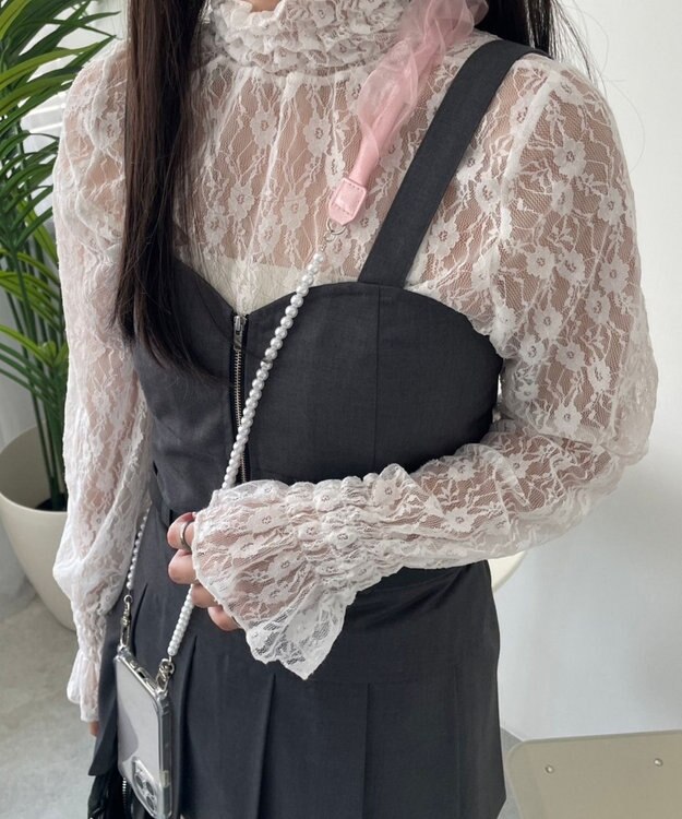 WEGO くしゅくしゅビーズストラップ ピンク