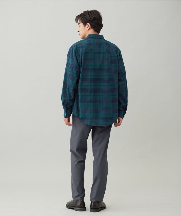 UNFILO MENS 【男女兼用】クリーンチェック ネルシャツ グリーンチェック