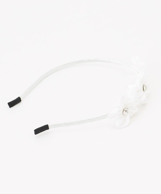 ANY KIDS お花×リボンカチューシャ ホワイト