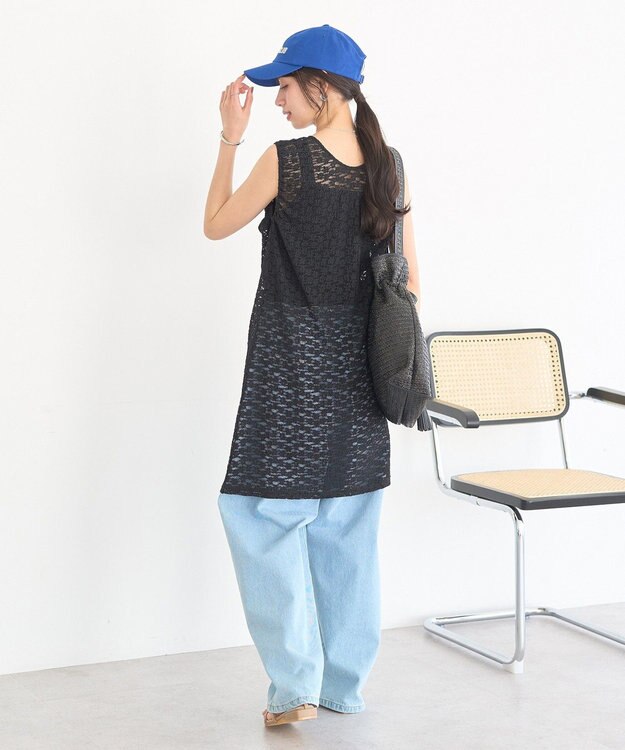 earth music&ecology 【2WAY】レースギャザーワンピース Black