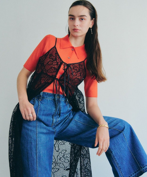 リーフ柄レースキャミワンピース / YECCA VECCA | ファッション通販