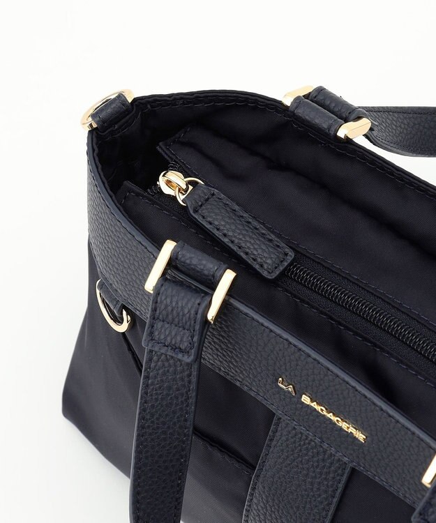 LA BAGAGERIE コンビ2WAYトートバッグ Sサイズ ネイビー