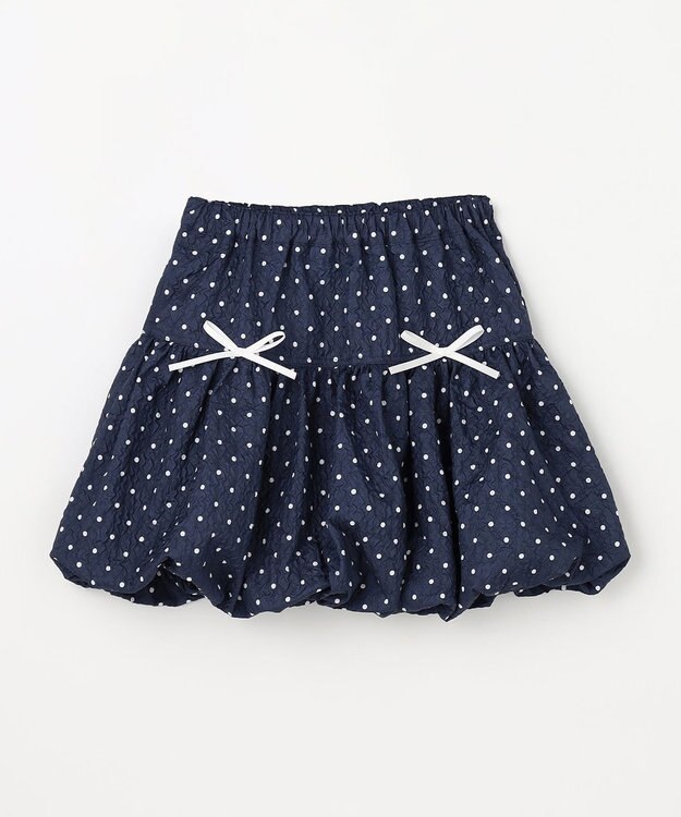 ANY KIDS 【洗濯機可能】バルーン ドットスカート ネイビー