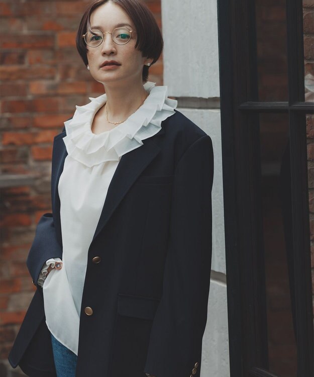 #Newans 【高山都さんコラボ】オーバーサイズテーラードジャケット ネイビー