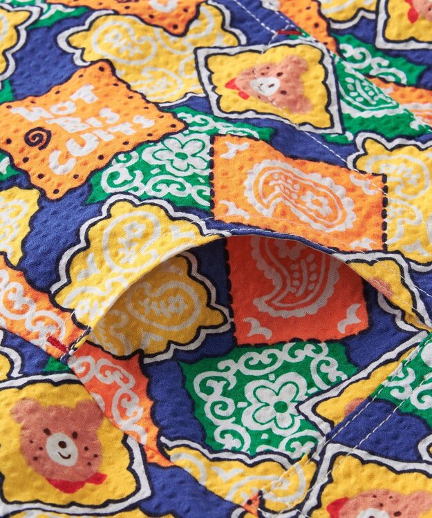 MIKI HOUSE HOT BISCUITS 【70-110cm】 バンダナ柄 オーバーオール マルチカラー