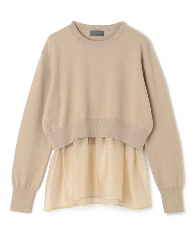 uncrave ウール ナイロン ペプラム ニット（uncrave STANDARD） ベージュ