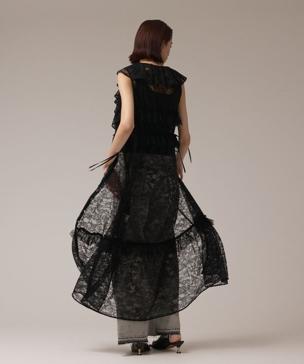 GRACE CONTINENTAL フリルカラーレースワンピース ブラック